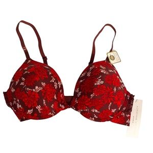 Adrienne Vittadini Floral Lace Padded Bra NWT Size34 C